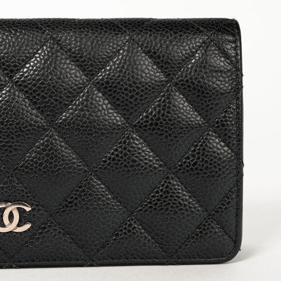 Chanel Black Caviar Leather Quited L-Yen Wallet - Picture 5 of 13